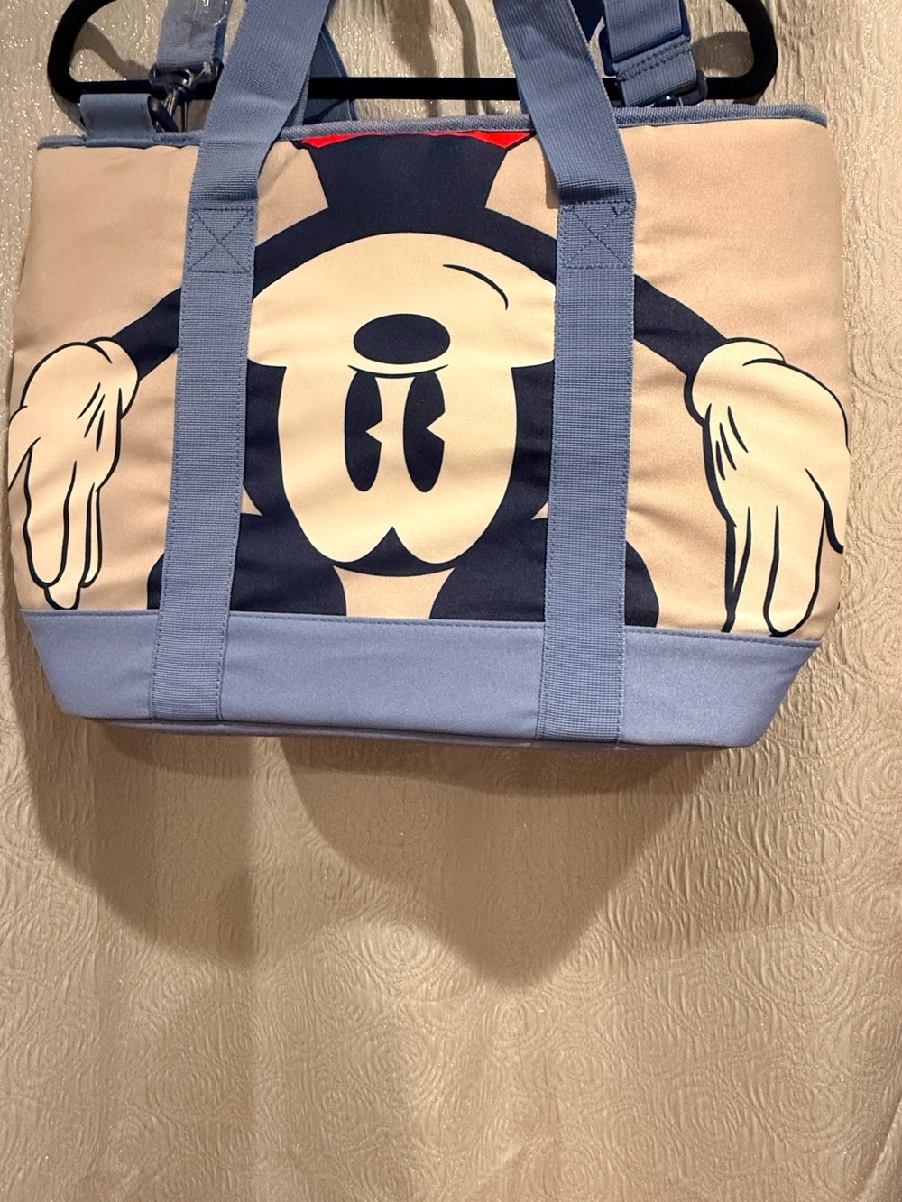Disney Light Blue and Navy Canvas Tote with Character Print